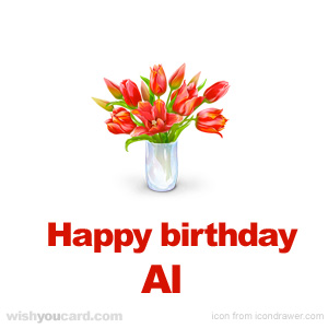 happy birthday Al bouquet card