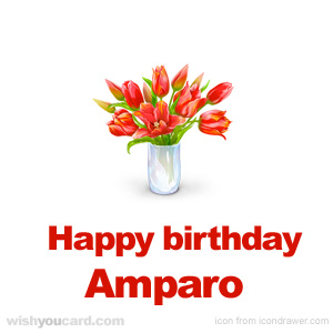 happy birthday Amparo bouquet card