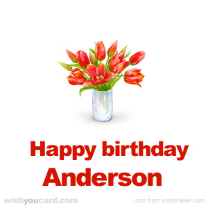 happy birthday Anderson bouquet card