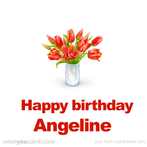 happy birthday Angeline bouquet card