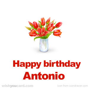 happy birthday Antonio bouquet card