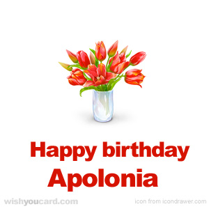 happy birthday Apolonia bouquet card