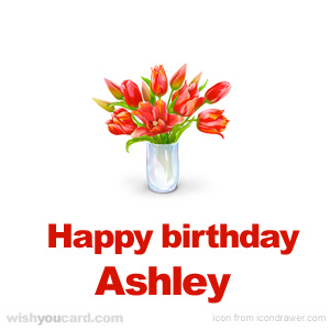 happy birthday Ashley bouquet card