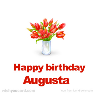happy birthday Augusta bouquet card
