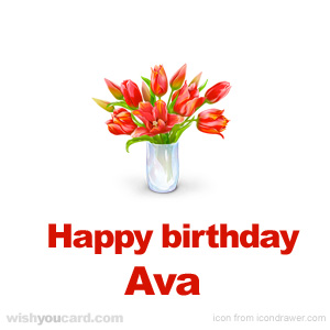 happy birthday Ava bouquet card