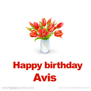 happy birthday Avis bouquet card