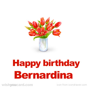 happy birthday Bernardina bouquet card