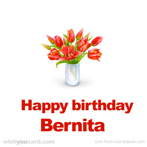 happy birthday Bernita bouquet card