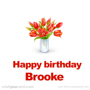 happy birthday Brooke bouquet card