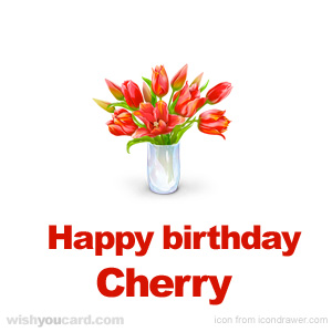 happy birthday Cherry bouquet card