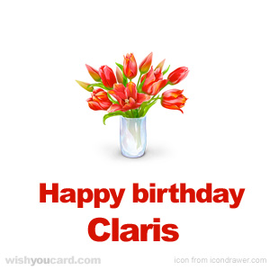 happy birthday Claris bouquet card