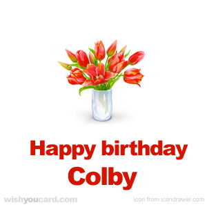 happy birthday Colby bouquet card