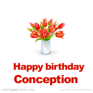 happy birthday Conception bouquet card