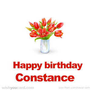 happy birthday Constance bouquet card