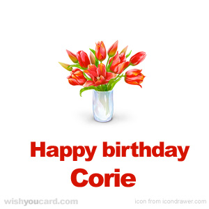 happy birthday Corie bouquet card