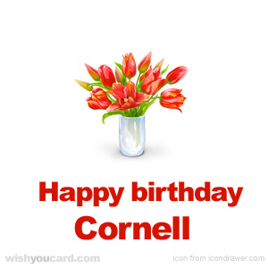happy birthday Cornell bouquet card