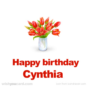 happy birthday Cynthia bouquet card