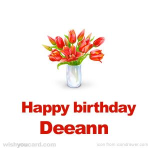 happy birthday Deeann bouquet card