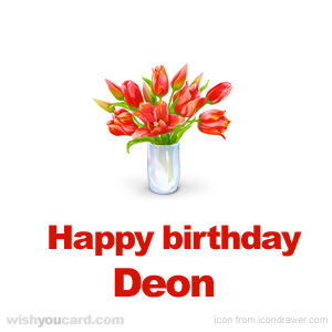 happy birthday Deon bouquet card