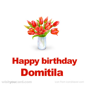 happy birthday Domitila bouquet card