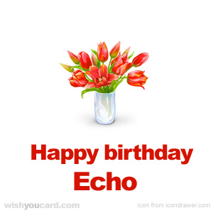 happy birthday Echo bouquet card
