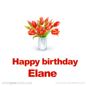 happy birthday Elane bouquet card