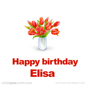 happy birthday Elisa bouquet card
