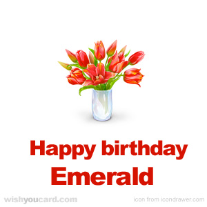 happy birthday Emerald bouquet card