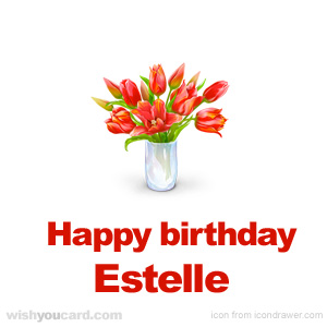 happy birthday Estelle bouquet card