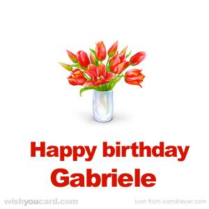 happy birthday Gabriele bouquet card