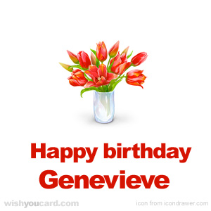 happy birthday Genevieve bouquet card