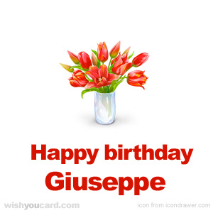 happy birthday Giuseppe bouquet card