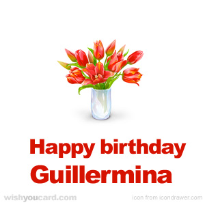 happy birthday Guillermina bouquet card