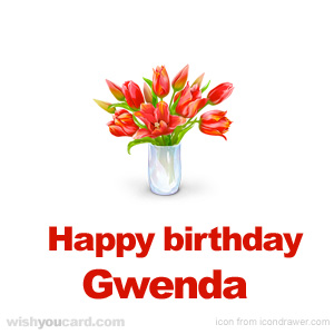 happy birthday Gwenda bouquet card