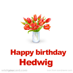 happy birthday Hedwig bouquet card