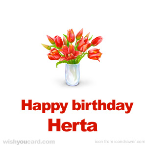 happy birthday Herta bouquet card