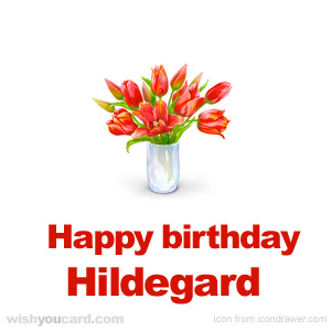happy birthday Hildegard bouquet card