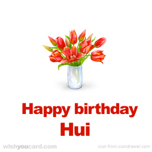 happy birthday Hui bouquet card
