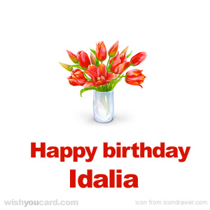 happy birthday Idalia bouquet card