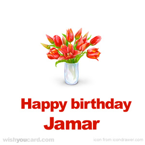 happy birthday Jamar bouquet card