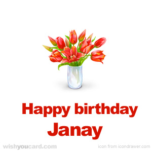 happy birthday Janay bouquet card