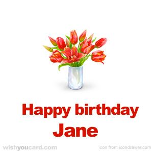 happy birthday Jane bouquet card