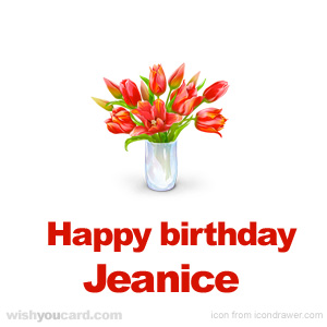 happy birthday Jeanice bouquet card