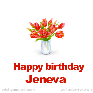 happy birthday Jeneva bouquet card