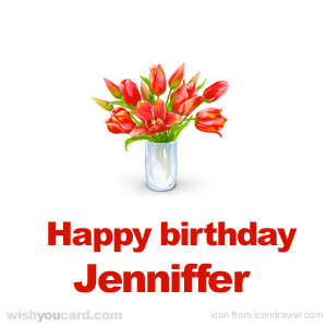 happy birthday Jenniffer bouquet card