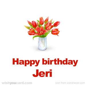 happy birthday Jeri bouquet card
