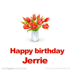 happy birthday Jerrie bouquet card