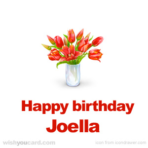 happy birthday Joella bouquet card