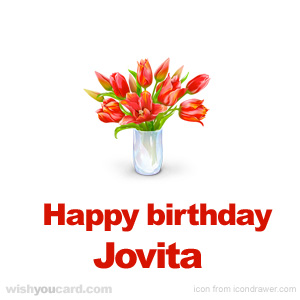 happy birthday Jovita bouquet card