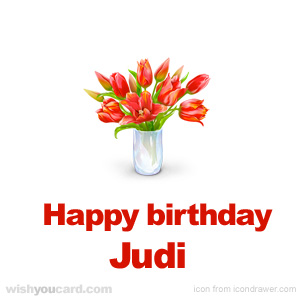 happy birthday Judi bouquet card